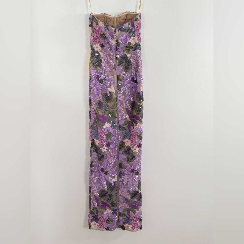 Bronx and Banco Dahlia Floral-Embellished Strapless Gown Size XS | US 2 - Picture 12 of 16